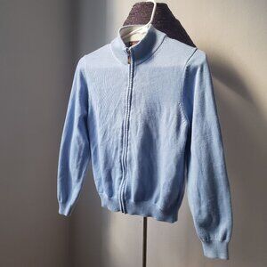 Brooks Brothers Boys Size M Light Blue Zip Sweater